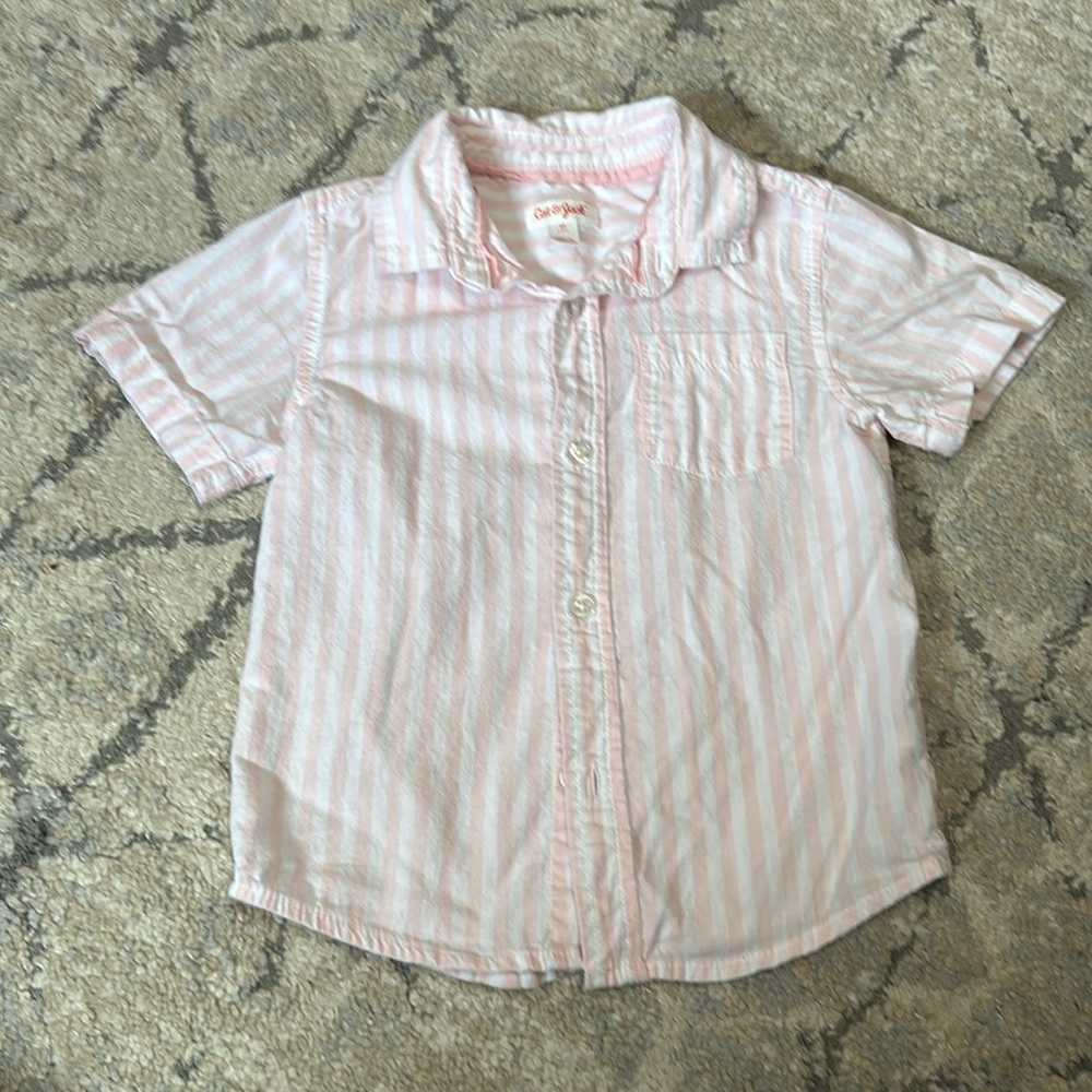 Cat & Jack pink and white striped shirt ✨